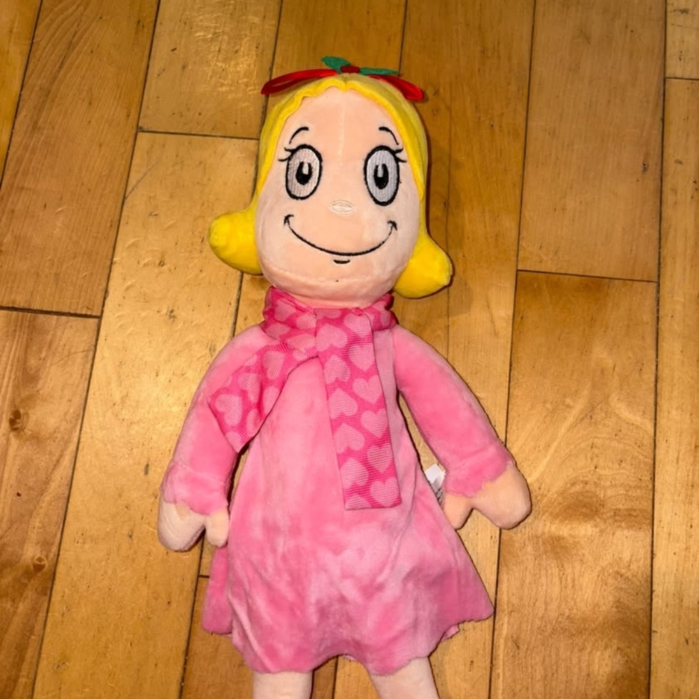 Cindy Lou Who Dr. Seuss Christmas Plush Doll with Yellow Hair